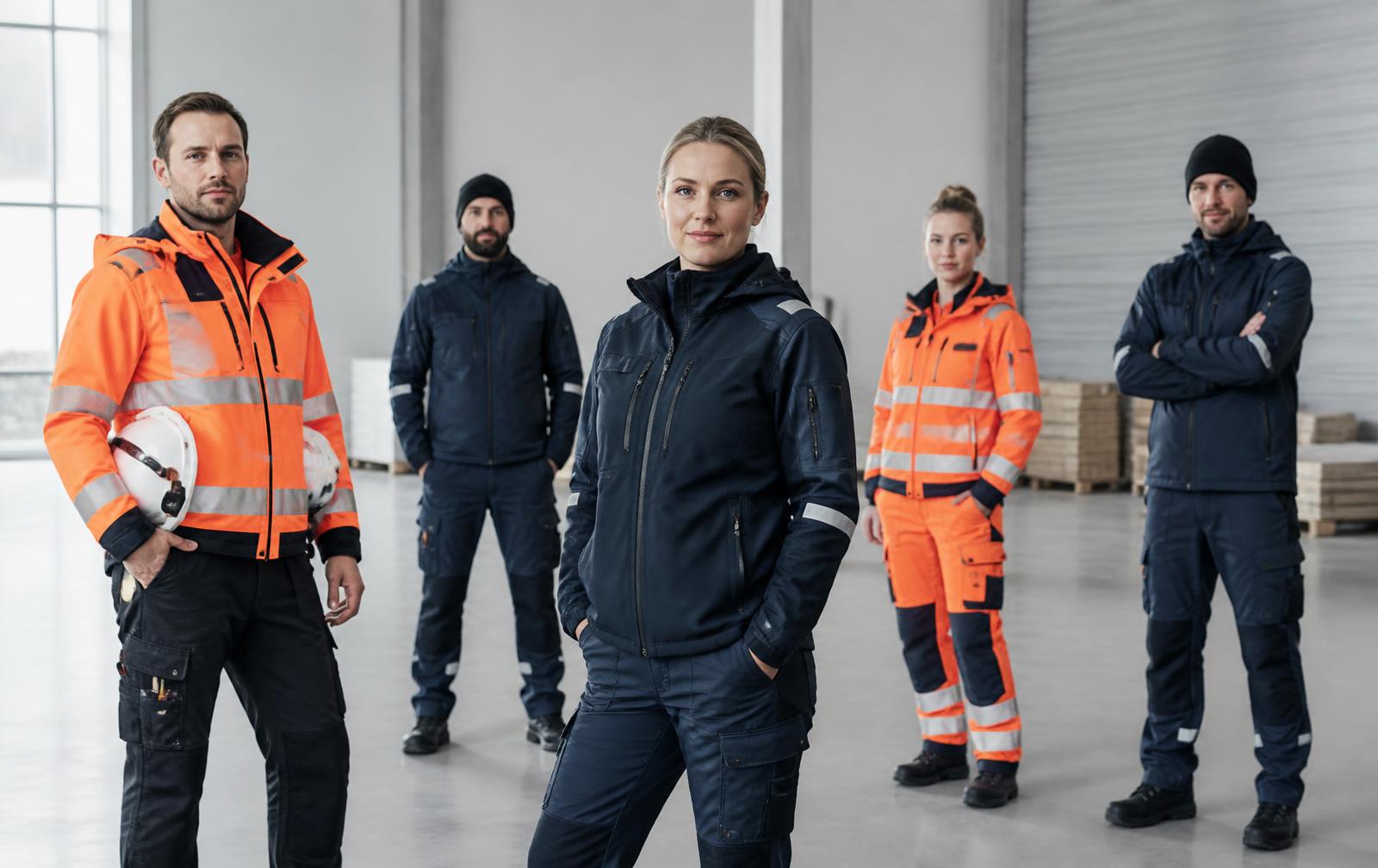 Medarbejdere i moderne arbejdstøj